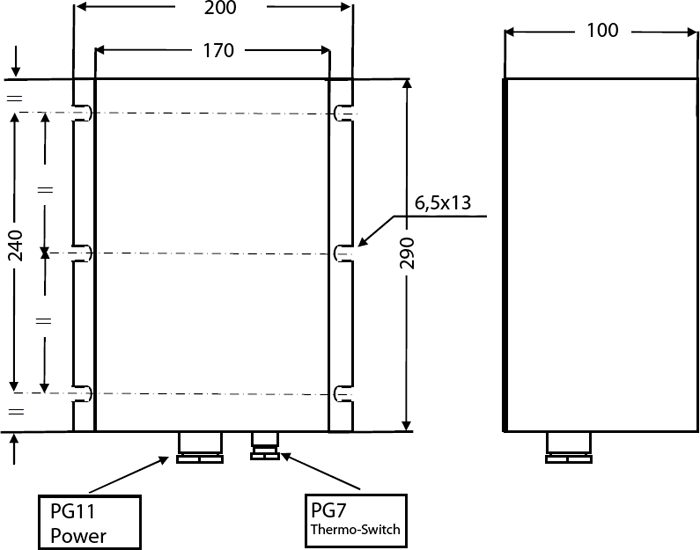 Triamec Bremswiderstand TR1kW Dimensionen
